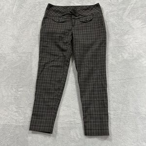 Anthropologie Cantonnier Dress Pants Women 4 Gray Plaid Formal Vintage